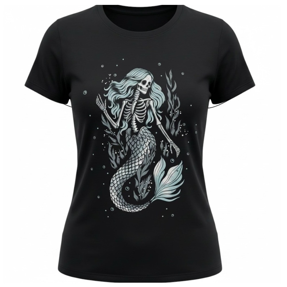 TORRID Skeleton Mermaid Classic Heritage Jersey Crew Tee NWT Size 4X - Picture 7 of 12